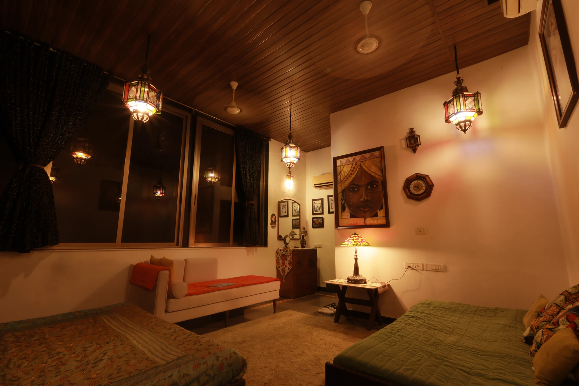 The Moroccan room after dark