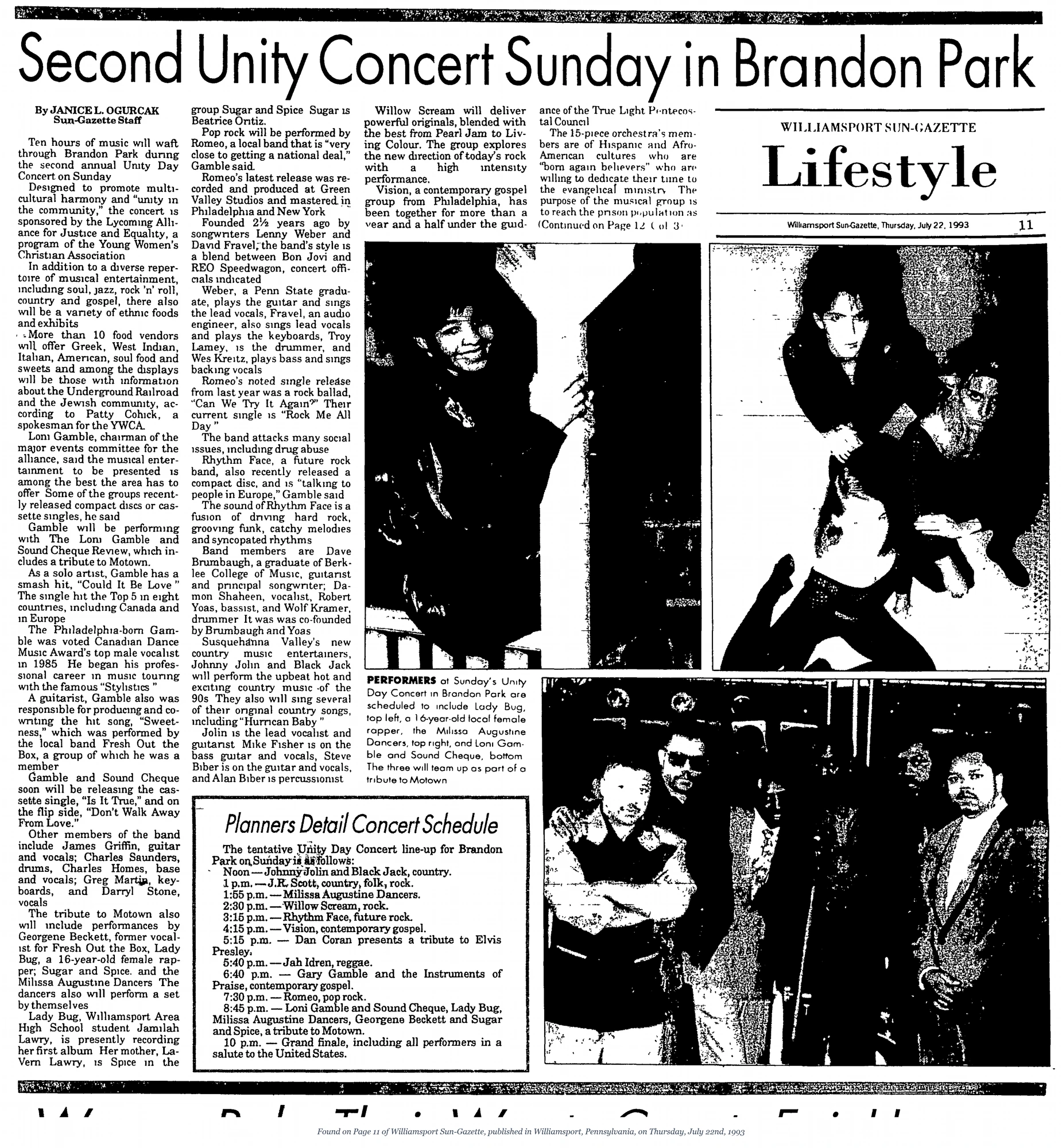 Second Unity Concert Sunday in Brandon Park (Lay-D-Bug)