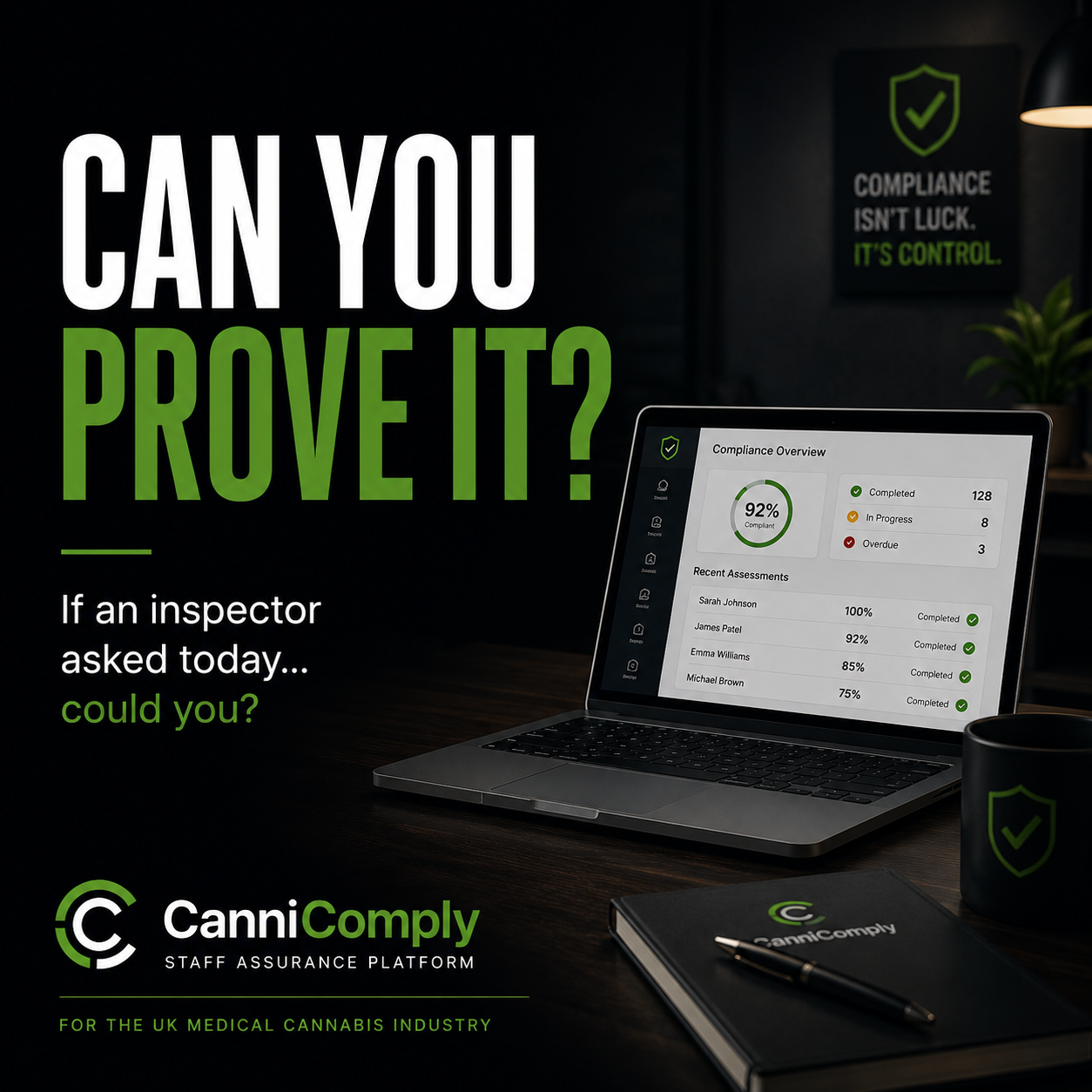 CanniComply poster: Can you prove it? If an inspector asked today... could you?