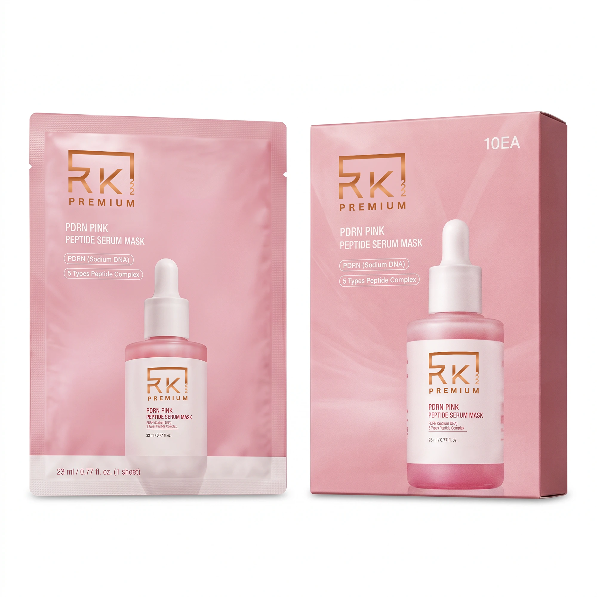 RK222 Premium PDRN Pink Peptide Serum Mask
