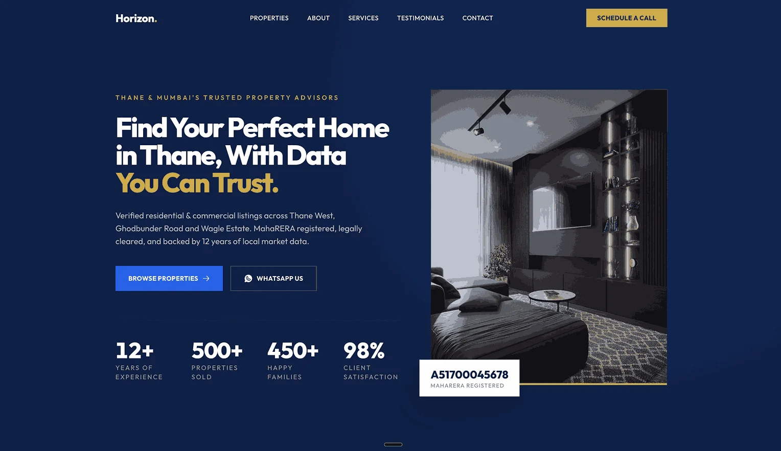 Horizon Realty website designed by Yugiq