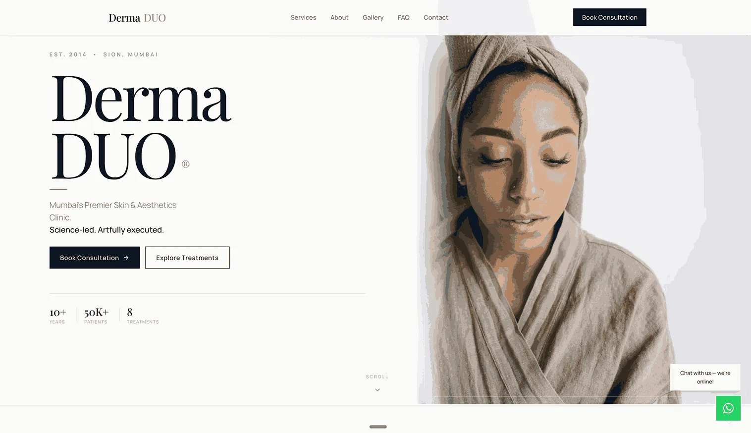 Derma DUO website designed by Yugiq
