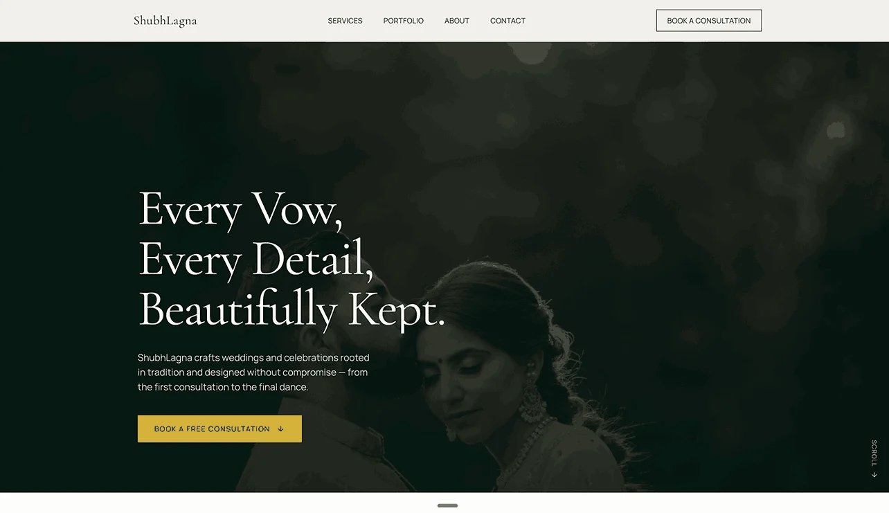 ShubhLagna website designed by Yugiq