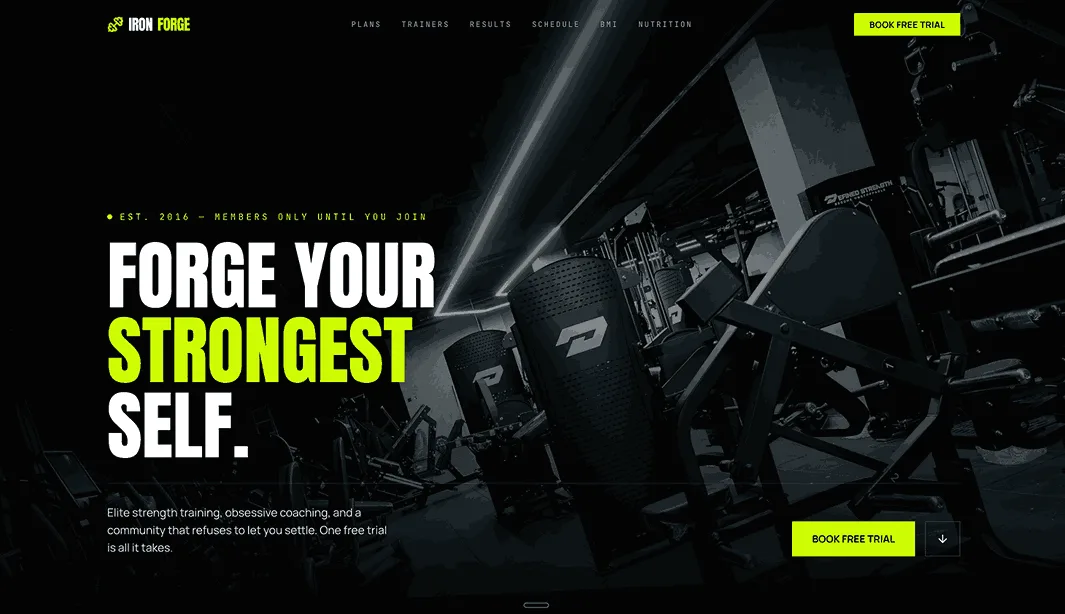 Iron Forge website designed by Yugiq